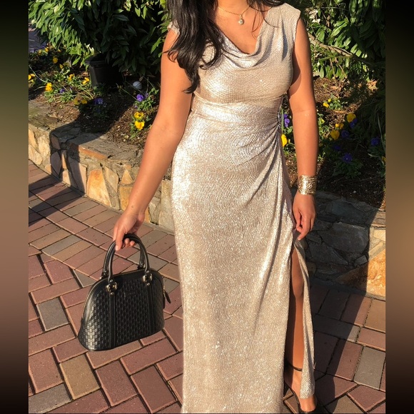 Elegant floor length Ralph Lauren gown with slit perfect for wedding season! - Picture 1 of 6